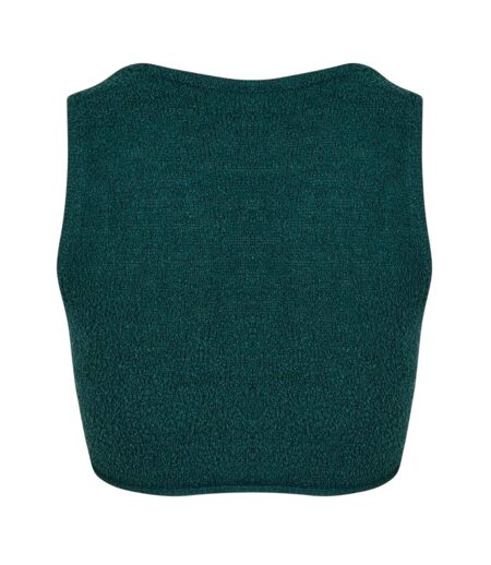 Womens/ladies Classic Cropped Polyester Fitted Tank Top Forest Green Reebok