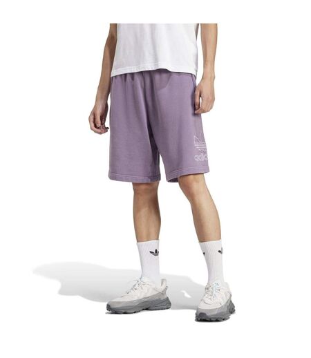 Mens Fleece Trefoil Sweat Shorts Purple Adidas