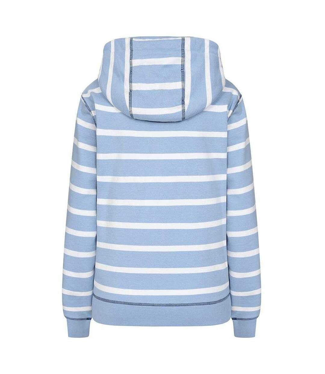 Womens/ladies Striped Full Zip Hoodie Sky Lazy Jacks-2