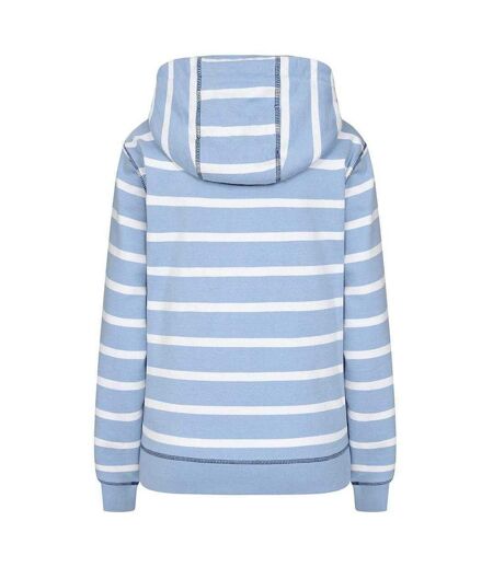 Womens/ladies Striped Full Zip Hoodie Sky Lazy Jacks