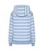 Womens/ladies Striped Full Zip Hoodie Sky Lazy Jacks-2