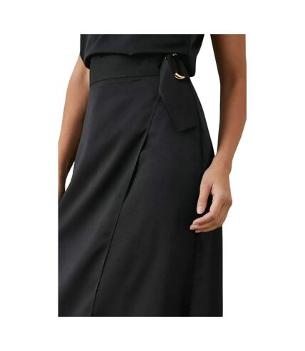 Principles Womens/Ladies Satin D-Ring Midi Skirt (Black) - UTDH6043