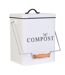Poubelle de compostage 5 L en métal - Blanc