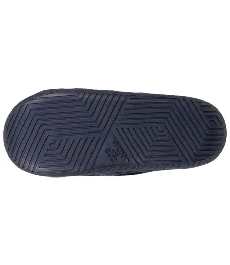 Isotoner Chaussons Mules ouvertes homme velours ultra doux, semelle bloup xtra confort, bout ouvert respirant