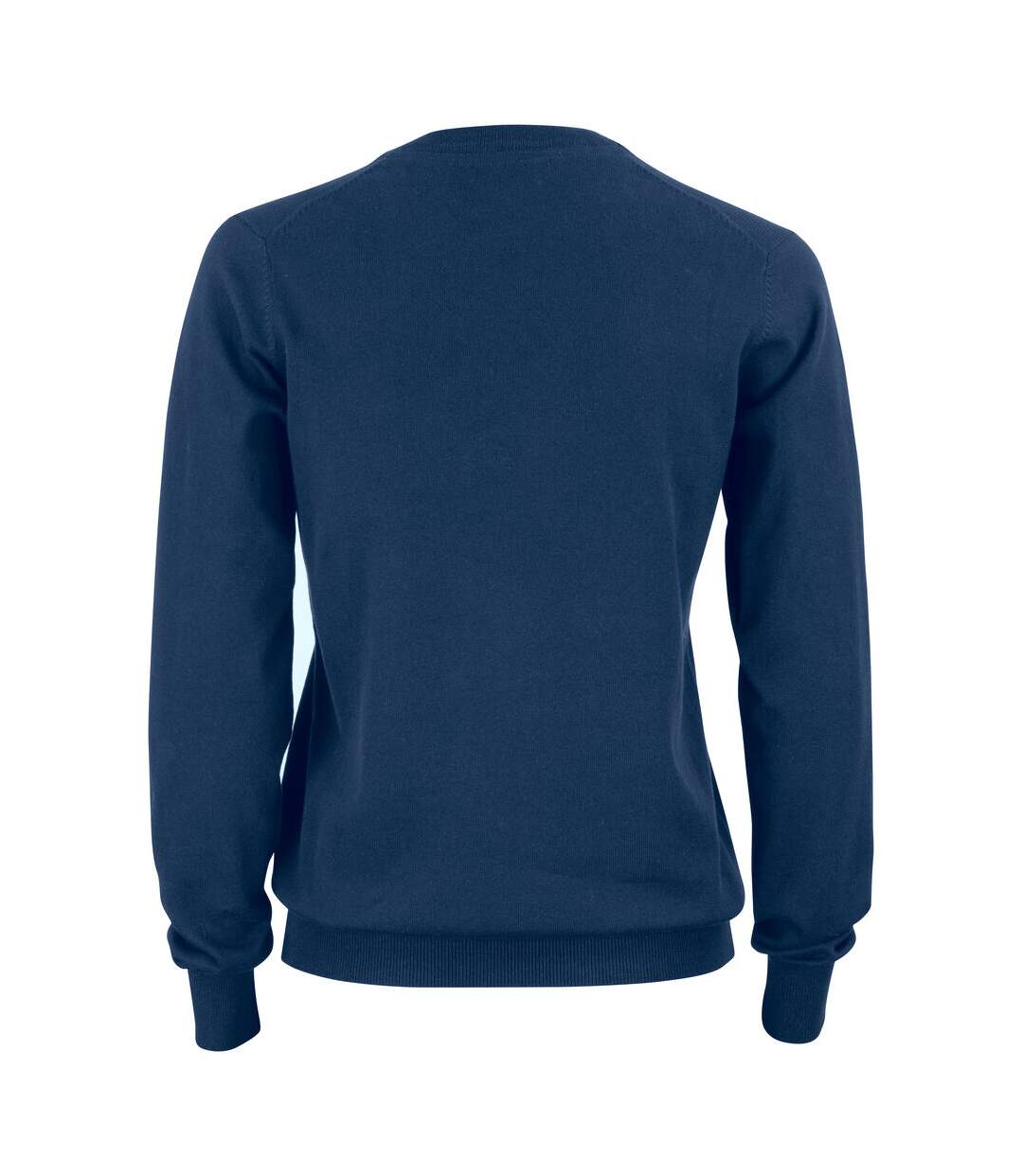 Womens/ladies Oakville V Neck Sweatshirt Dark Navy Cutter & Buck-2