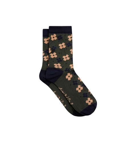 Pack of 3  Womens/ladies parade patterned socks  olive green Weird Fish