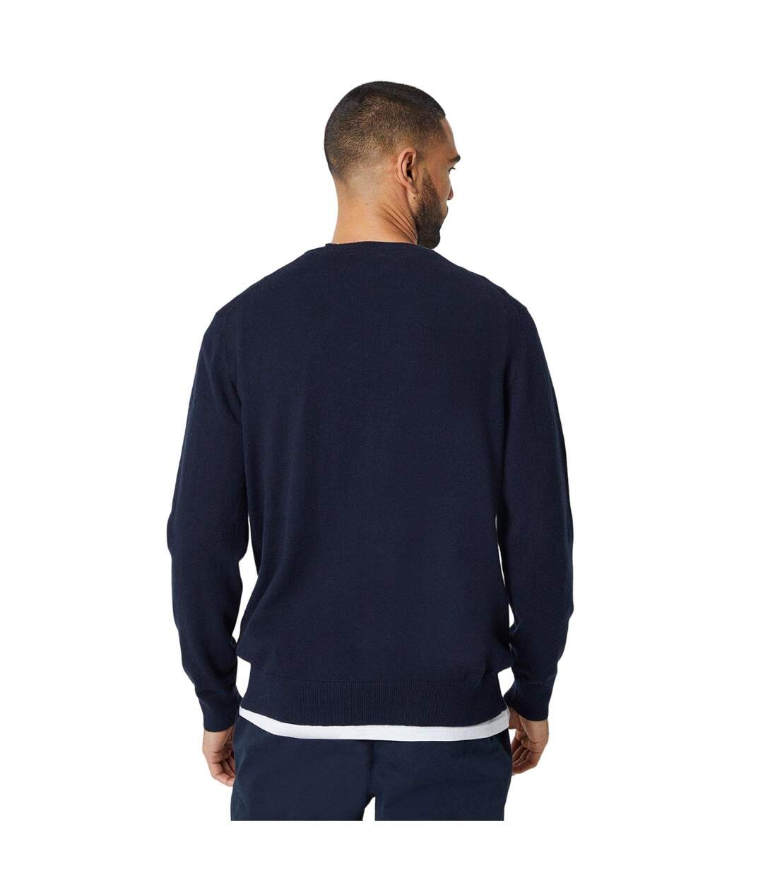 Mens rich cotton crew neck jumper navy Burton-2