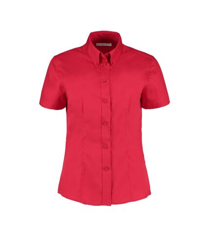 Kustom Kit Ladies Corporate Oxford Short Sleeve Shirt (Red) - UTBC621