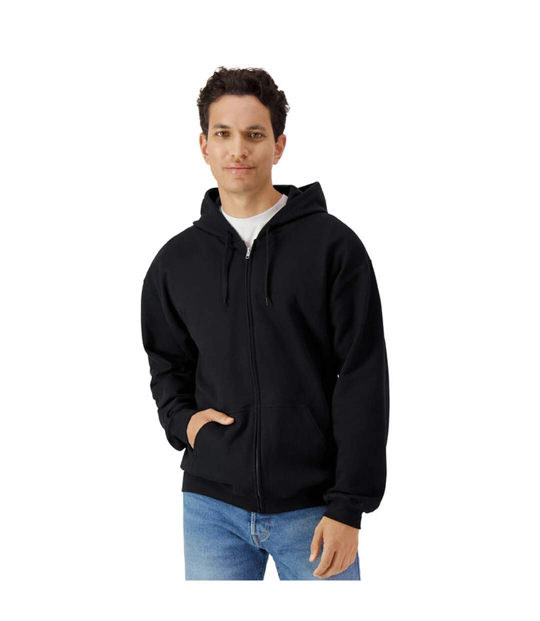 Veste À Capuche Softstyle Homme Noir Gildan-1