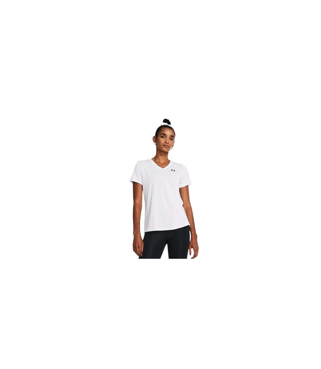 Womens/ladies V Neck T-shirt White Under Armour-1