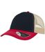 Casquette trucker rapper bleu marine / bordeaux / beige Atlantis