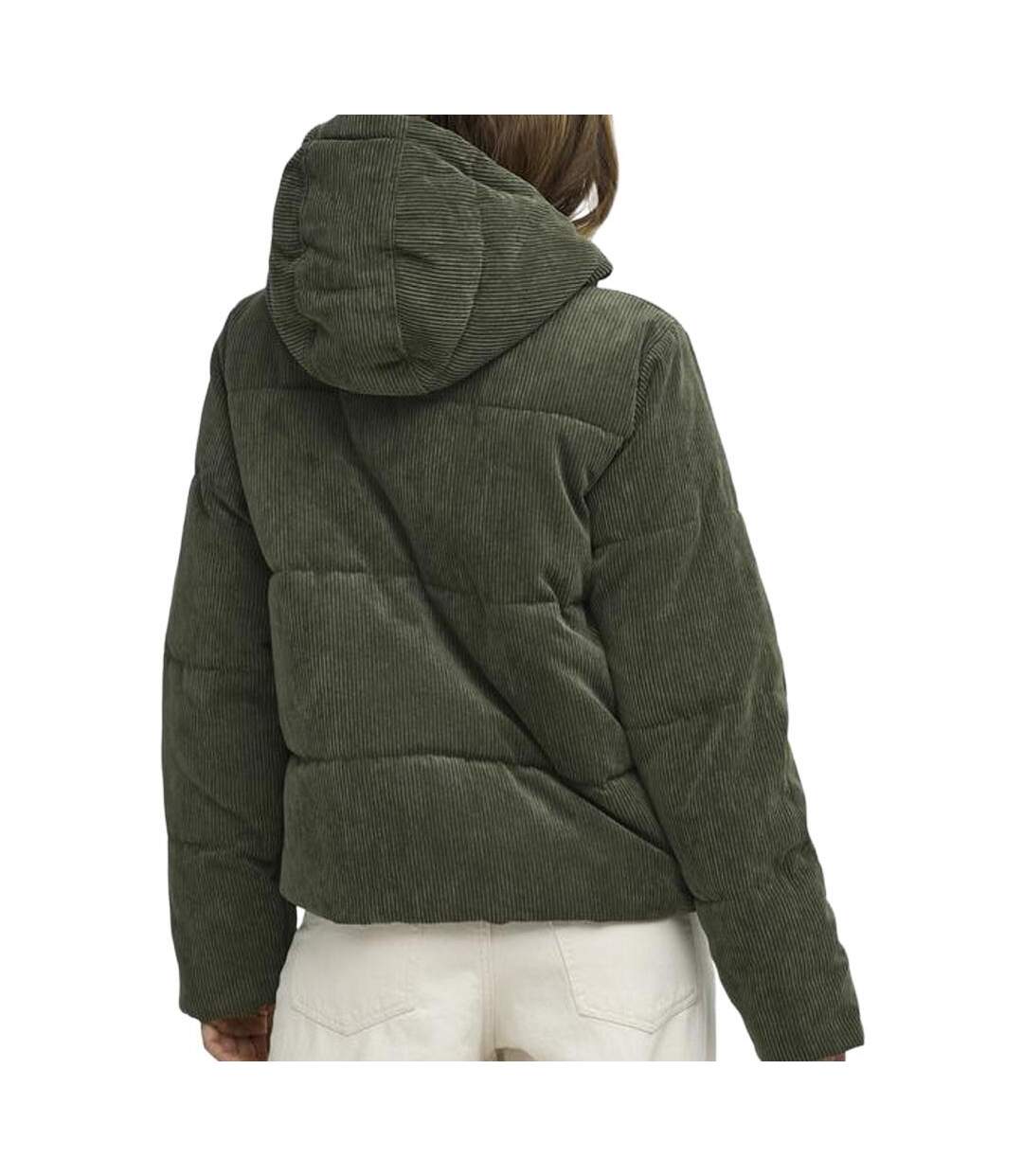 Doudoune velours côtelé kaki femme jdy vita-2