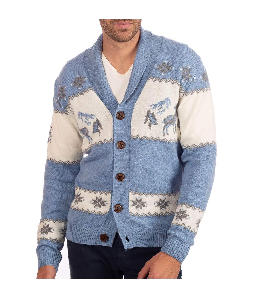 Cardigan montagne 100% laine-5