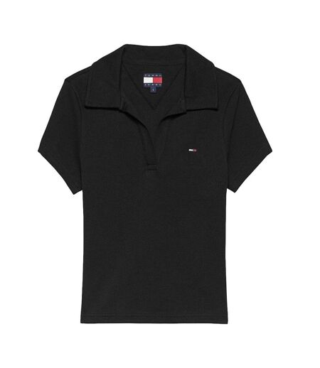 Polo noir femme tommy hilfiger slim dw0dw22326