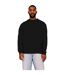 Mens Ringspun Cotton Extended Neckline Oversized Sweatshirt Black Casual Classics-1