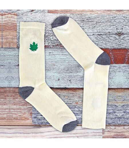 2 Pack Mens Novelty Cotton Rich Weed Leaf Socks