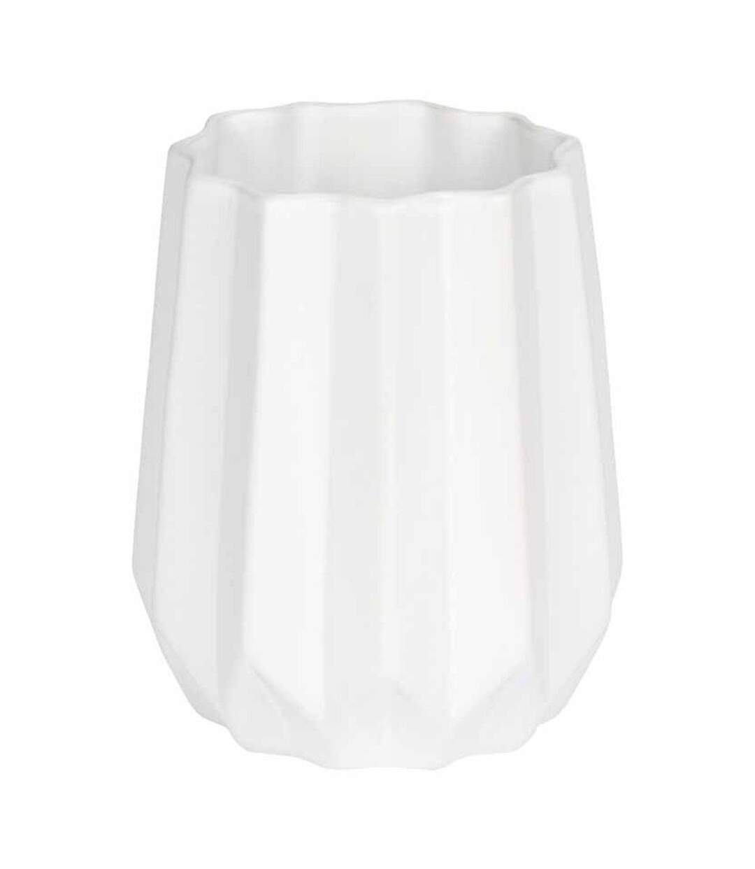 Vase Déco en Céramique Origami 15cm Blanc-1