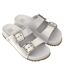 Womens/ladies Slip-on Flat Sliders White Zaxy-1