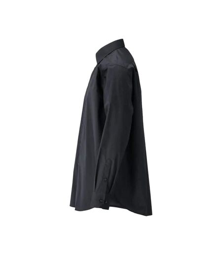 Mens Frontline Poplin Shirt Deep Black Mascot