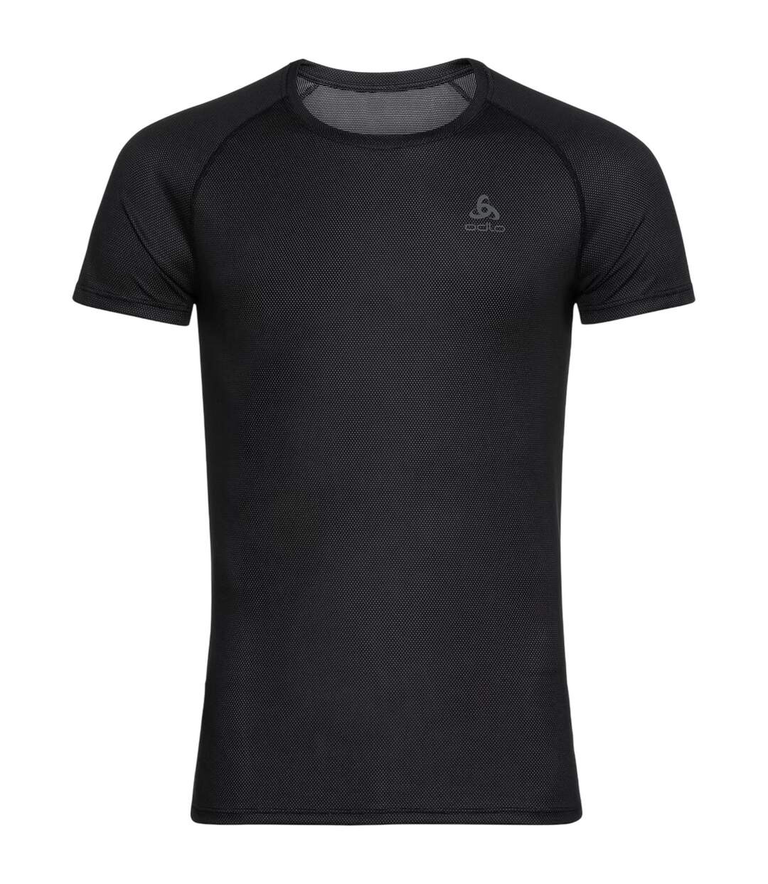 Mens Crew Neck Slim T-shirt Black Odlo-1