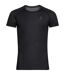 Mens Crew Neck Slim T-shirt Black Odlo-1