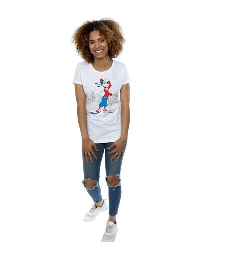 Disney T-shirt en coton Goofy pour femmes/femmes (Blanc) - UTBI31284