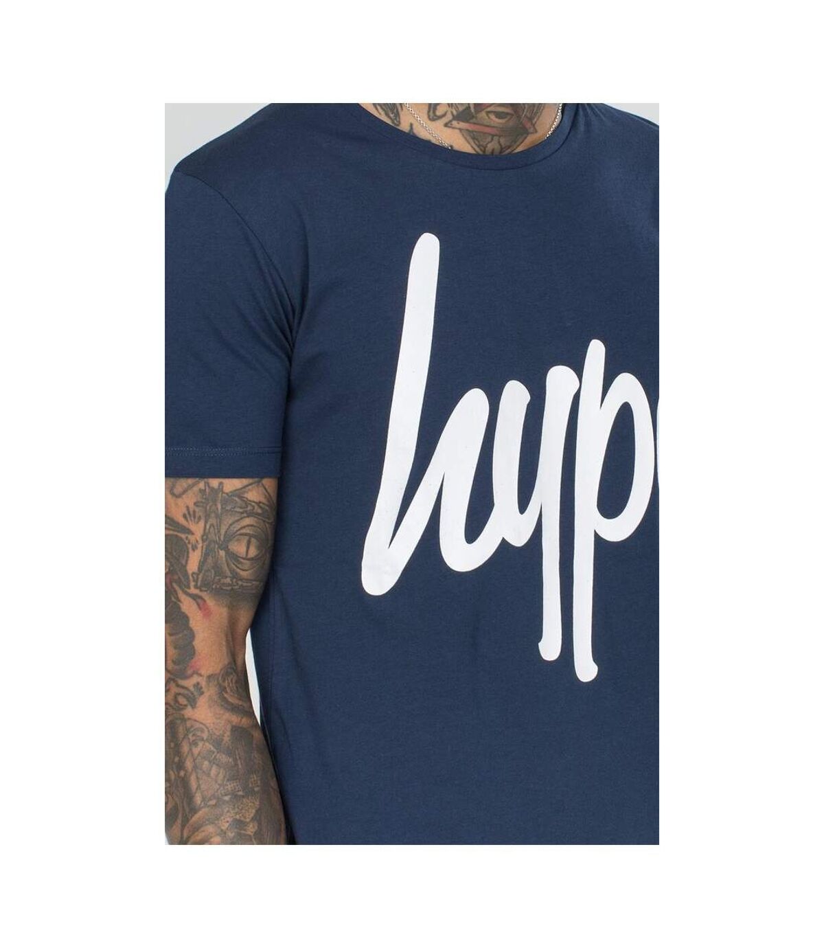 Hype Mens Script T-Shirt (Navy/White)