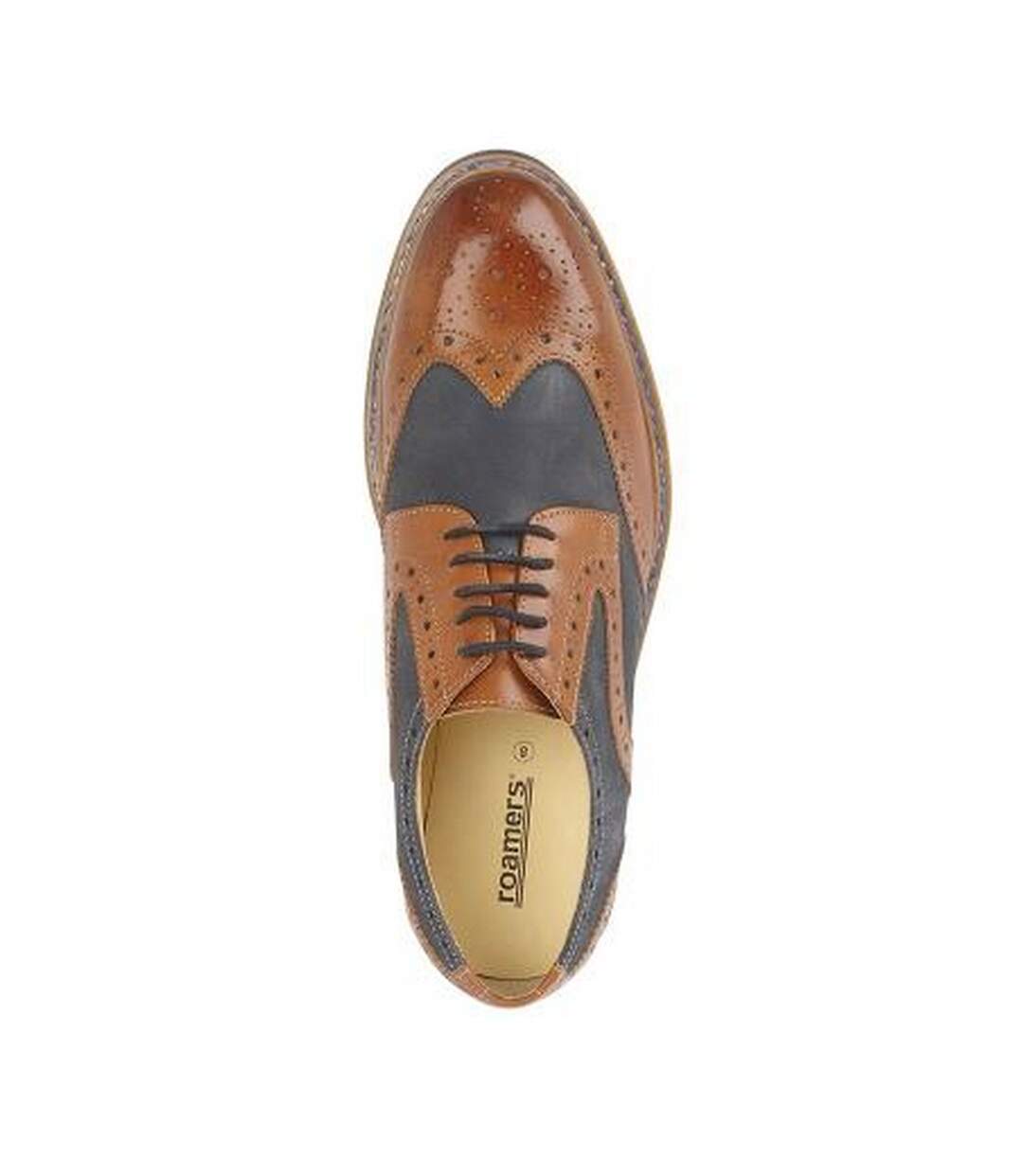 Chaussures brogue homme marron / bleu marine Roamers