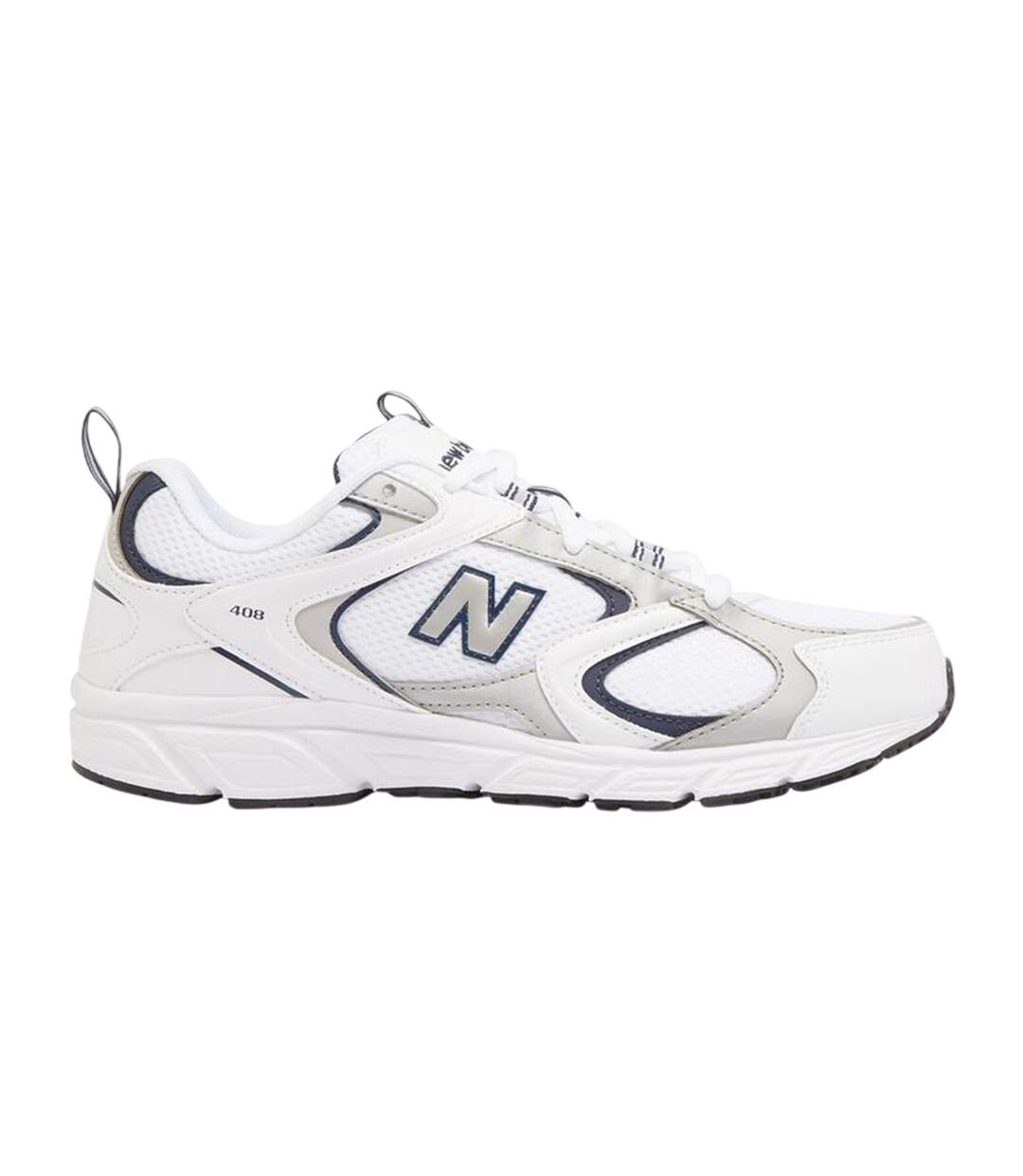 Womens/ladies 408 V1 Leather Trainers White Navy New Balance-1