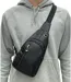 Sac body-bag en simili cuir noir pour homme - Elégance décontractée avec poches multifonctions-3