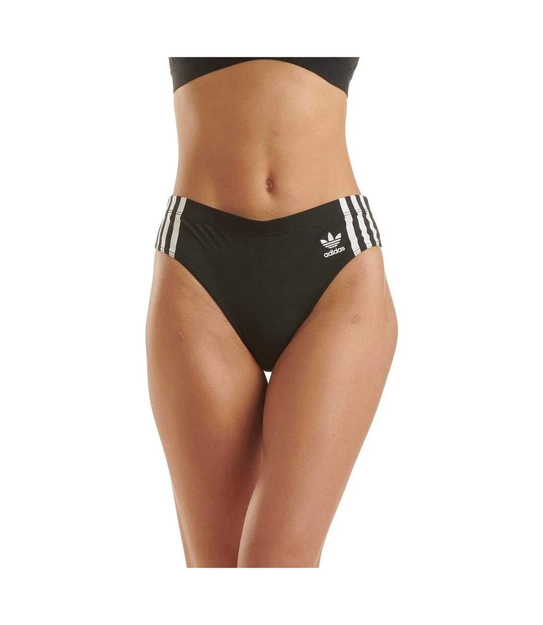 Pack Of 2  Womens/ladies Cotton Comfort Thong  Black Adidas-3