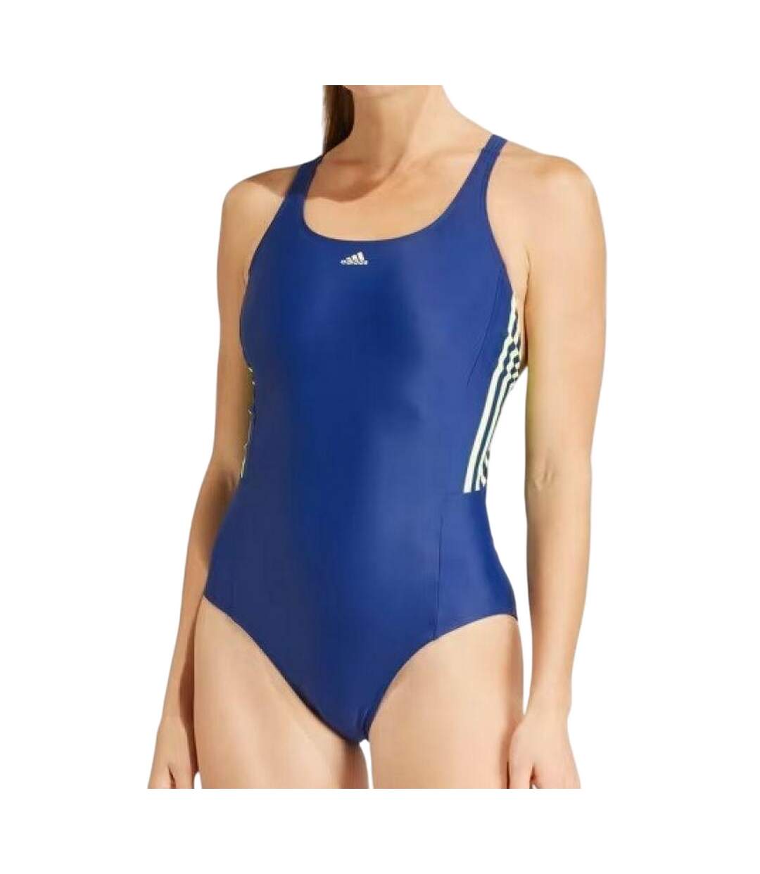 Maillot De Bain 1 Pièce Style 3 Rayures Femme Bleu Adidas-4