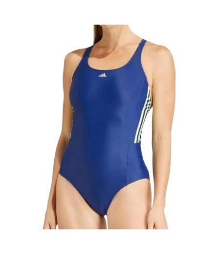 Maillot De Bain 1 Pièce Style 3 Rayures Femme Bleu Adidas
