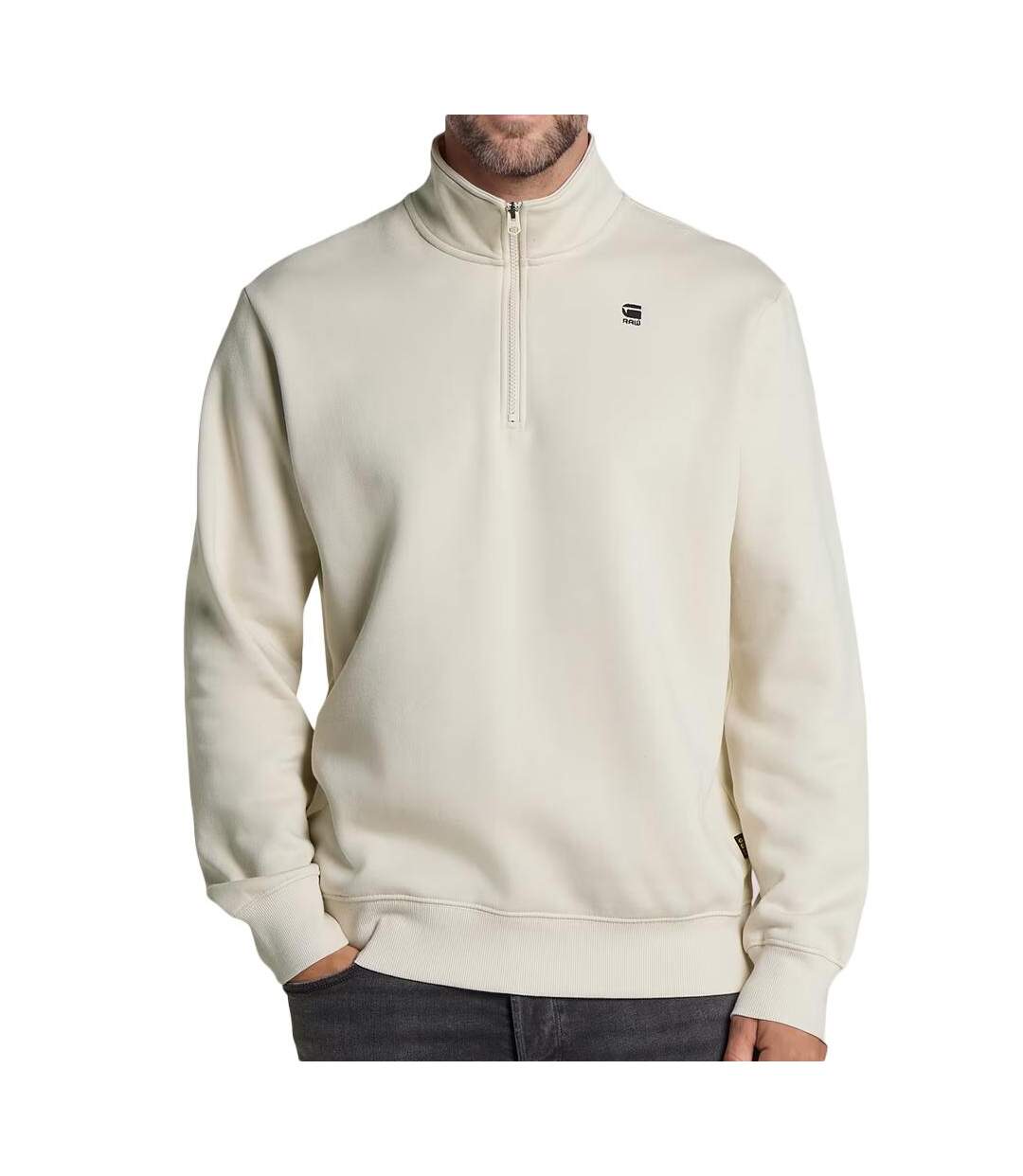 Sweat beige homme g-star raw core half-1