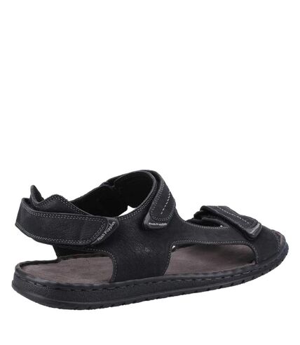 Hush Puppies Mens Neville Leather Adjustable Strap Sandals (Black) - UTFS9794