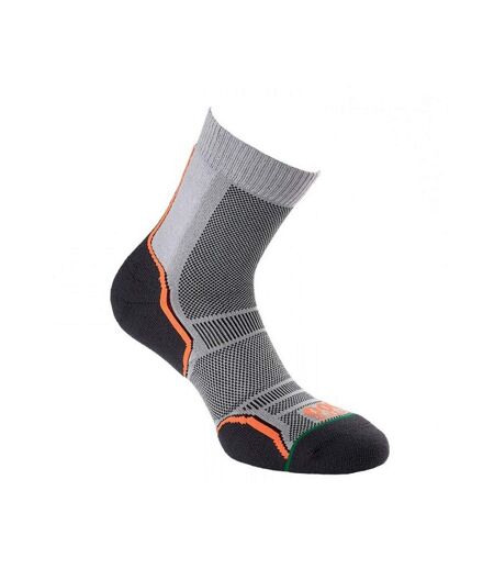 Pack Of 2  Mens Trail Socks  Grey Orange 1000 Mile