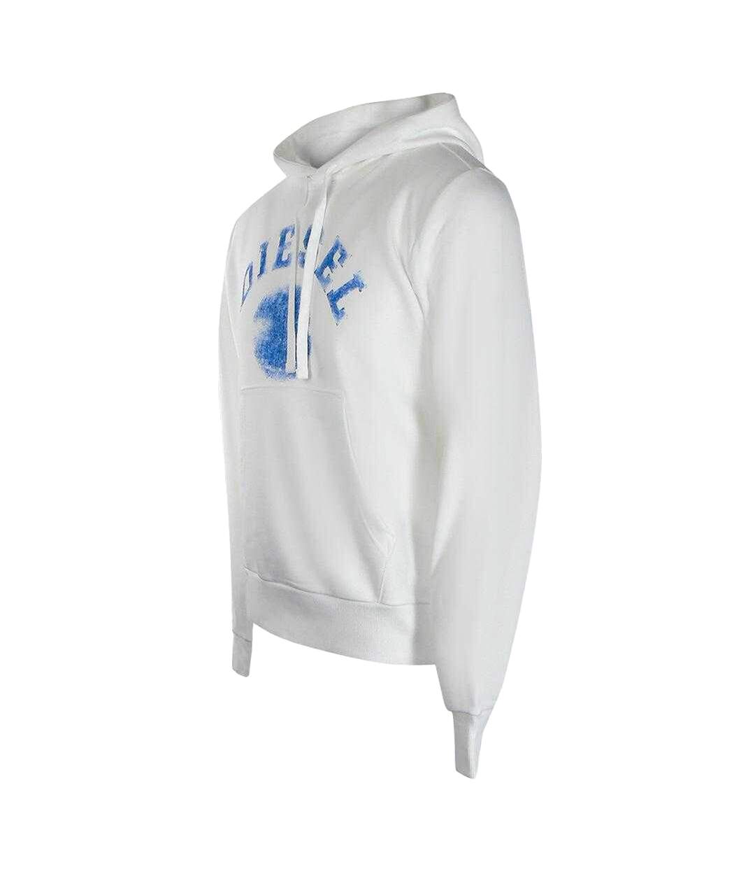 Sweat À Capuche Motif/style Délavé Homme Blanc Diesel-3