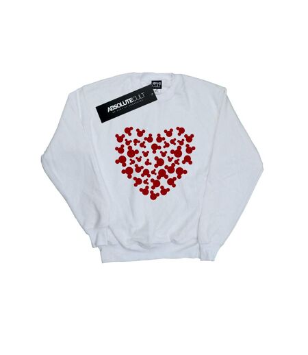 Disney Sweatshirt Femme/Ladies Mickey Mouse Heart Silhouette (Blanc) - UTBI26870