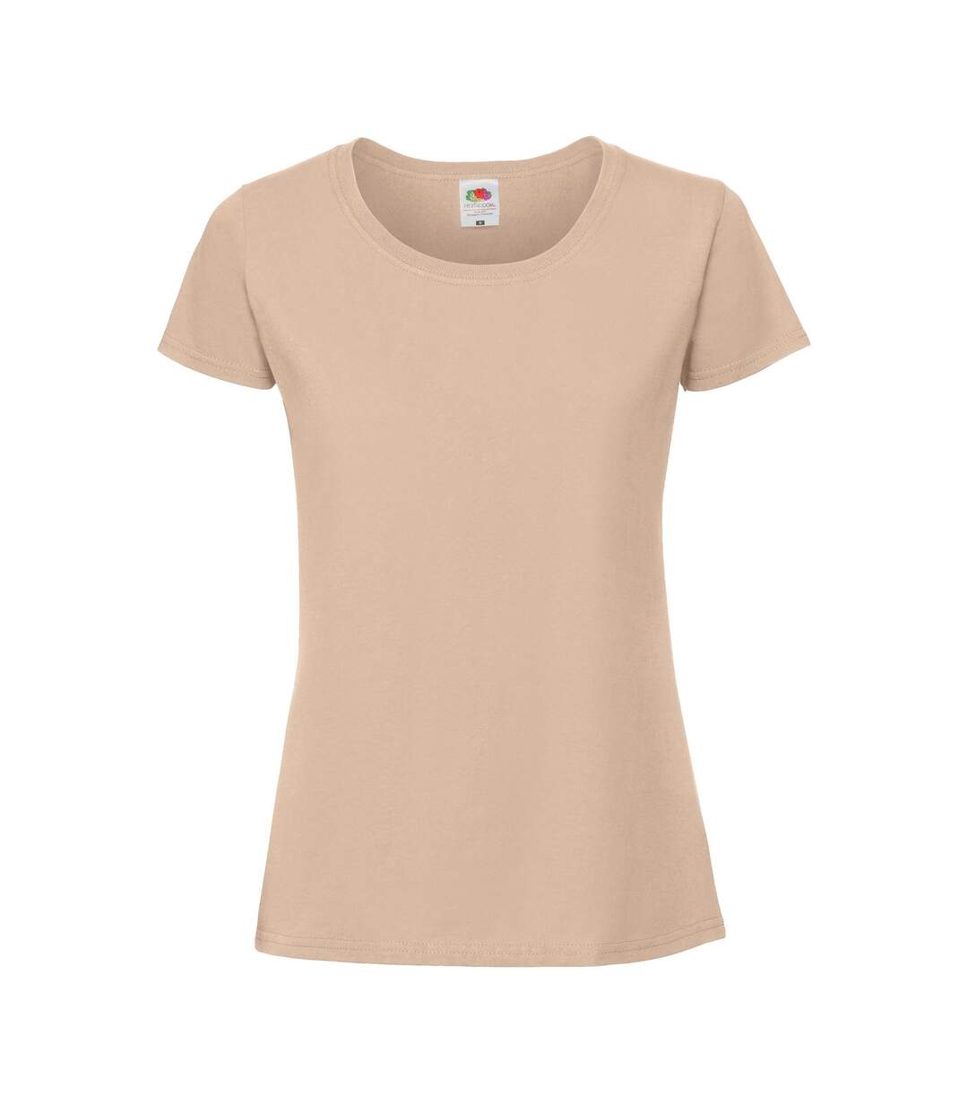 Womens/ladies Premium Ringspun Cotton Lady Fit T-shirt Desert Sand Fruit Of The Loom-1