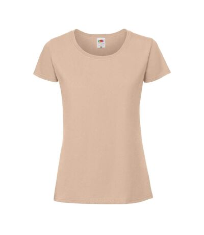 Womens/ladies Premium Ringspun Cotton Lady Fit T-shirt Desert Sand Fruit Of The Loom