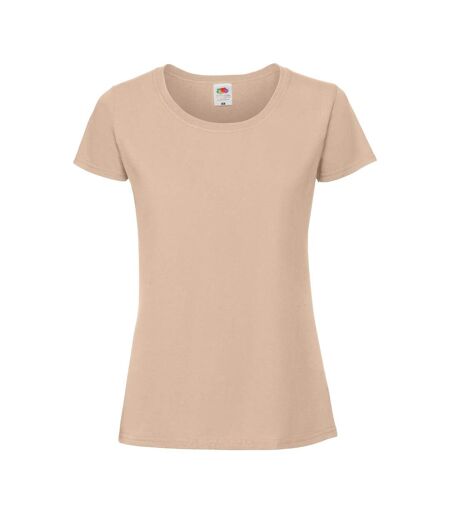 Womens/ladies Premium Ringspun Cotton Lady Fit T-shirt Desert Sand Fruit Of The Loom