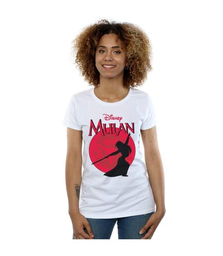 Disney Femme/Les femmes Mulan - T-shirt en coton avec silhouette de dragon (Blanc) - UTBI16094