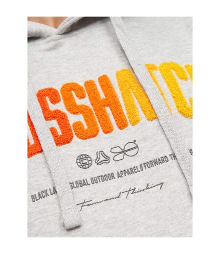 Sweat À Capuche Flocked Homme Gris Chiné Crosshatch