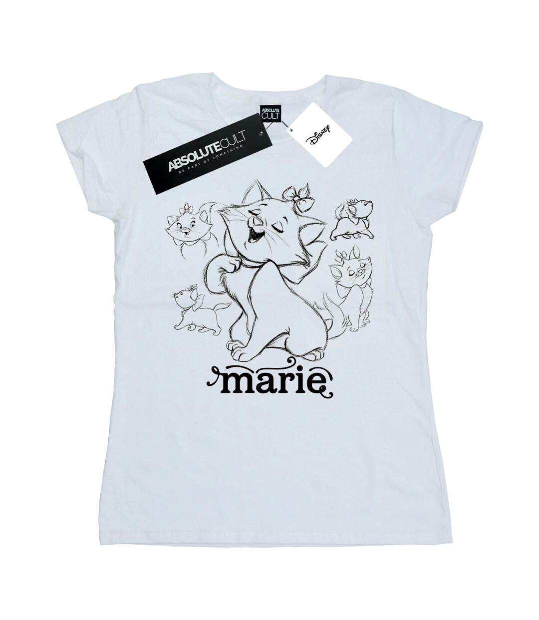 Disney - T-shirt MARIE COLLAGE SKETCH - Femme (Blanc) - UTBI16254-1