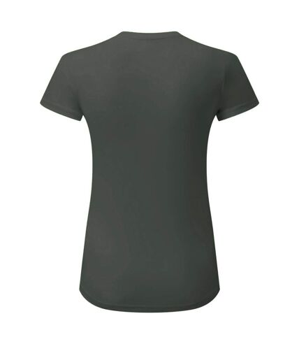 Womens/ladies panelled crew neck t-shirt charcoal Tri Dri