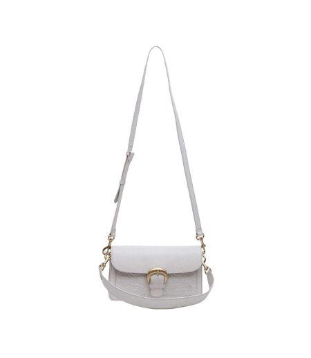 Sienna Embossed Leather Crossbody Bag One Size Ivory Biba
