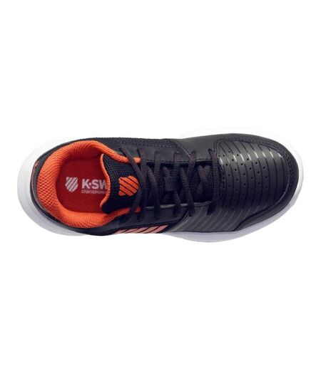 Womens/ladies Court Express Omni Leather Tennis Shoes Black Orange K-Swiss