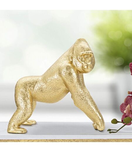 Statuette Design en Résine Gorille 24cm Or