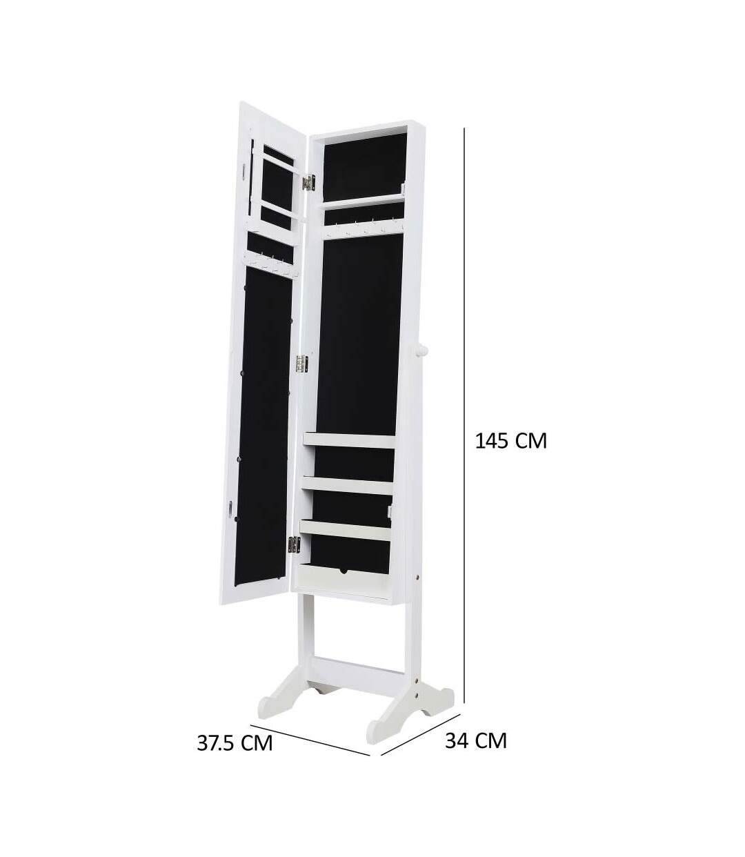 Miroir avec armoire à bijoux sur pieds Verone-3