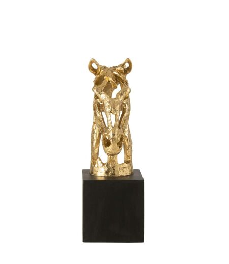Tête de Cheval Ajourée sur Socle Hollywood 40cm Doré